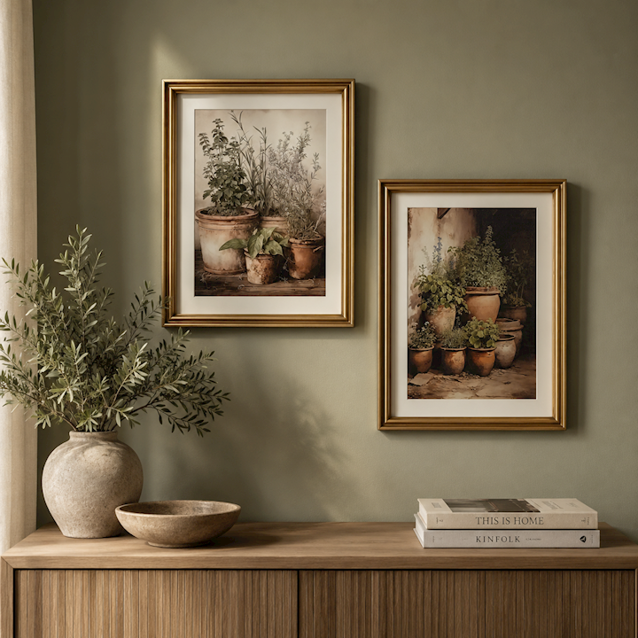 FRAMED POTSCAPE 46x61cm